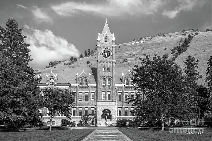 University of Montana University Hall Photograph by University Icons