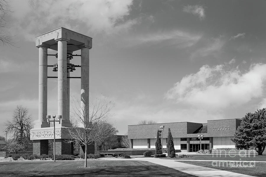 University Of Nebraska Photograph - University of Nebraska Kearney Bell Tower and Library by University Icons