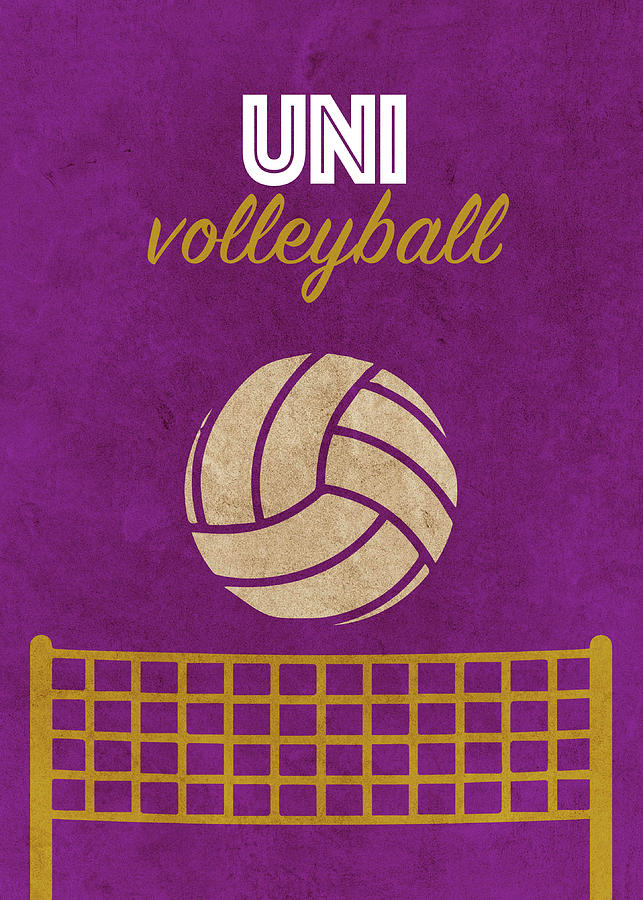 University of Northern Iowa Volleyball Team Vintage Sports Poster Mixed ...