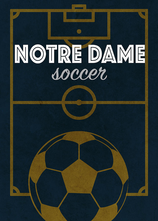 University Of Notre Dame Mixed Media - University of Notre Dame College Sports Vintage Poster by Design Turnpike