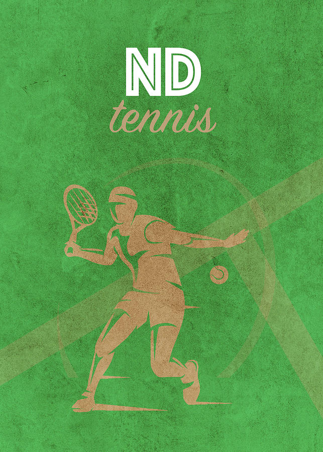 University of North Dakota Tennis College Sports Vintage Poster Mixed ...