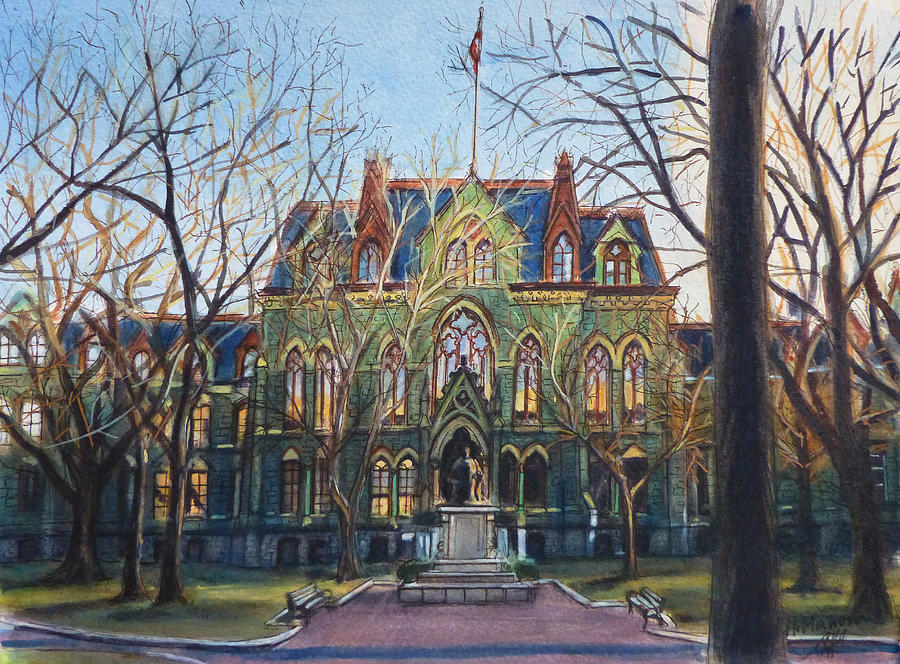 University of Pennsylvania-College Hall Painting by Henrieta Maneva