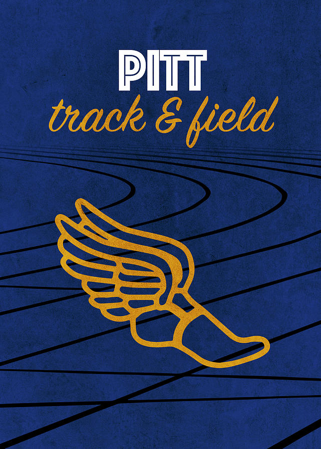 University of Pittsburgh Track and Field Sports Vintage Poster Mixed