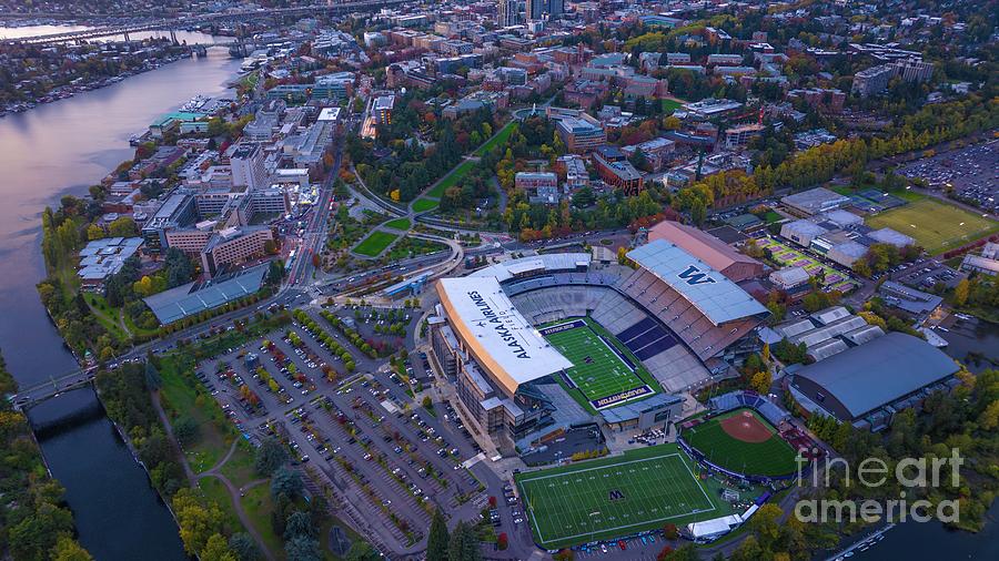 University of Washington Campus and Husky Stadium Photograph by Mike Reid
