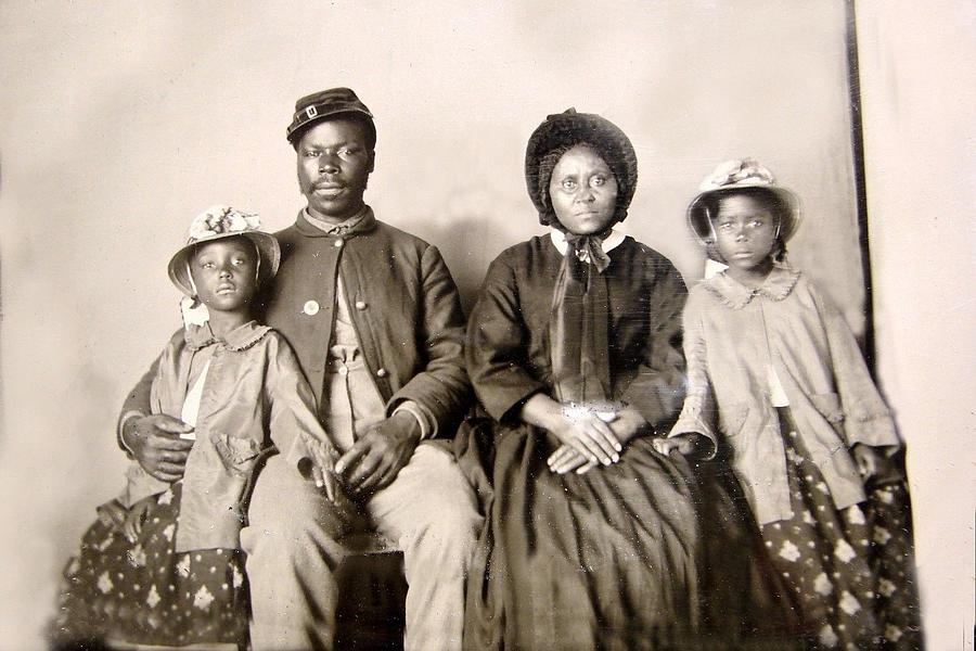 African American Union Soldier Family, 1864 Photograph by Kim Kent