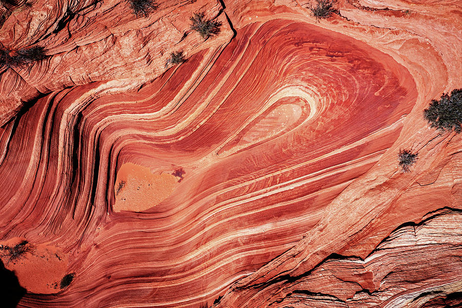 Unknown Sandstone Wave - Close Up Aerial Photograph by Alex Mironyuk
