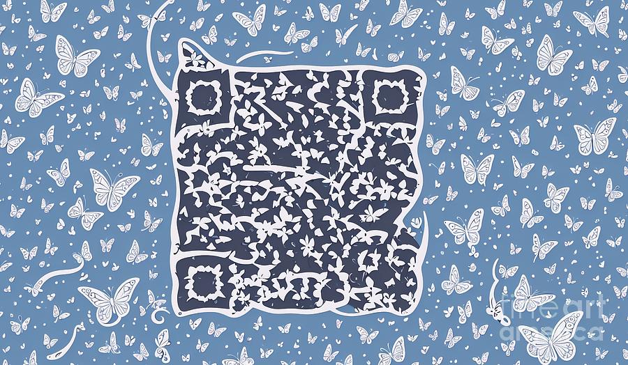 Unlock This Secret Butterfly QR Code Art With Your Phone Mixed Media by Artvizual