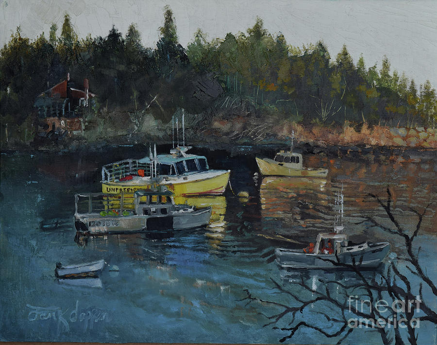 Unpredictible Birch Harbor-Darker Version Painting by Jan Dappen