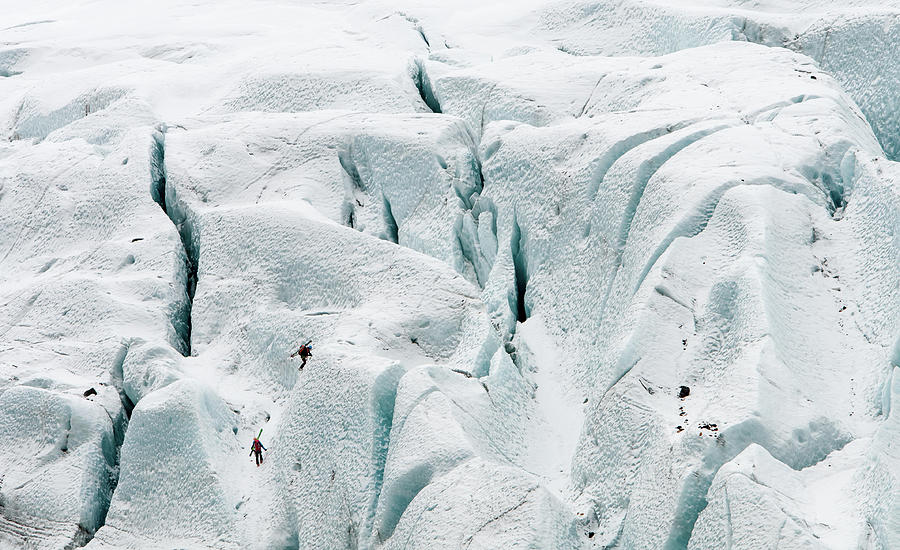 Unrecognised  People Hiking  The Vantajokull Glacier Skaftafell  Photograph by Michalakis Ppalis