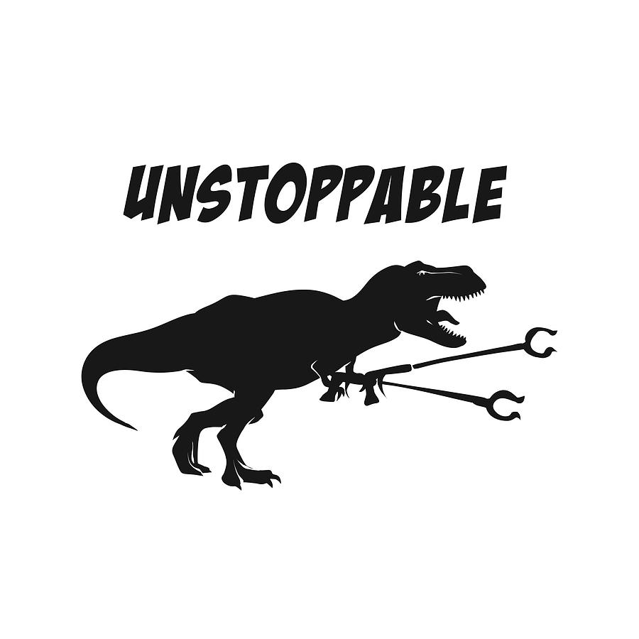 Unstoppable T-rex Silhouette Drawing by Johnnie Art - Fine Art America