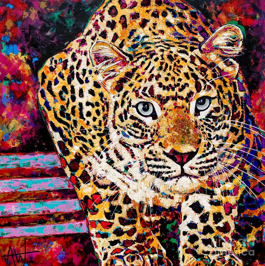 Cat Painting - Untamed by Angie Wright