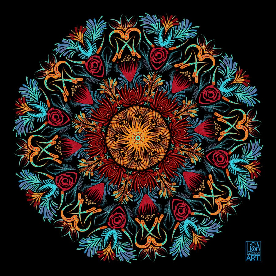 Mandala Digital Art - Untangled Chaos by Lisa Schwaberow