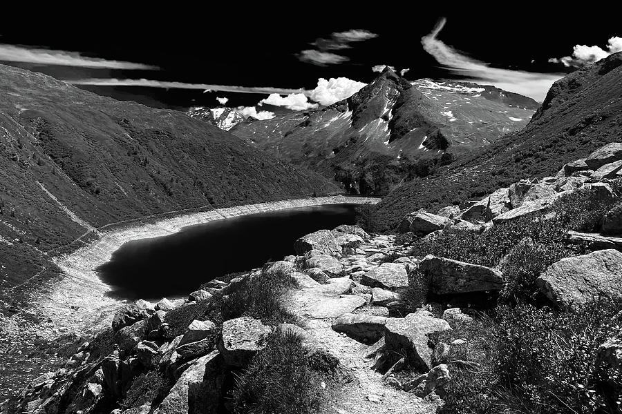 Nature Photograph - Unterer Bockhartsee in monochrome by Andreas Levi