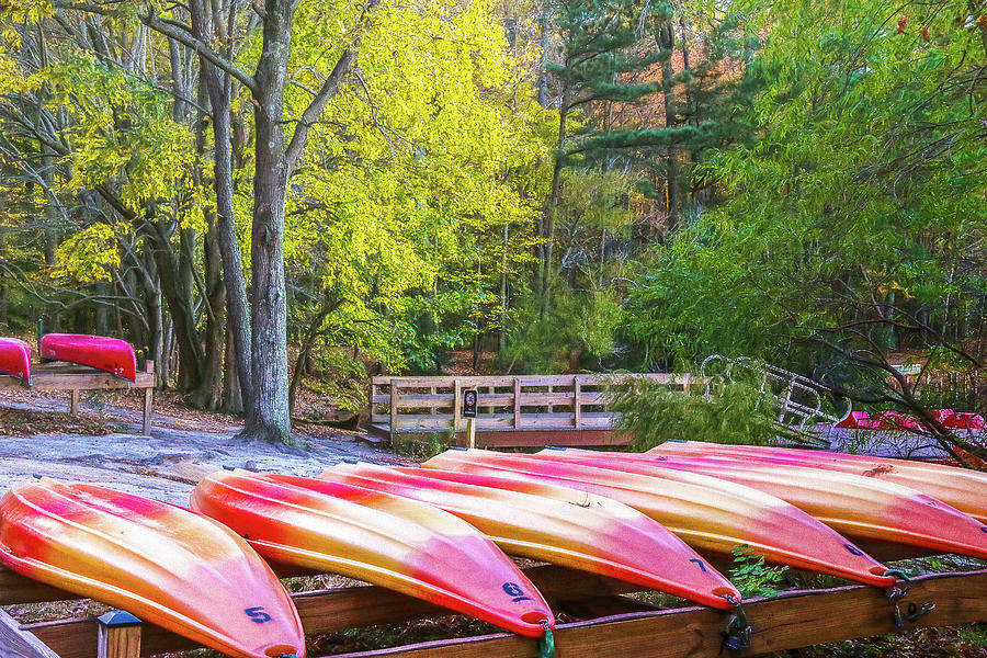 Retiring the Kayaks Until Next Summer  Photograph by Ola Allen