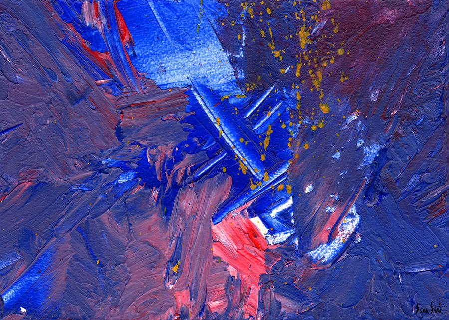 Untitled Abstract Blue Red Yellow Painting