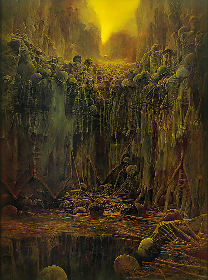 Skull Painting - Untitled - Abyss Of The Dead by Zdzislaw Beksinski