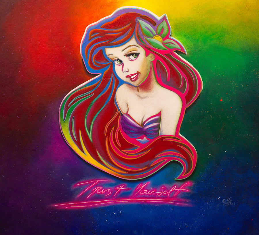 Untitled Ariel of Walt Disney The Little Mermaid Painting by Michael Andrew Law Cheuk Yui