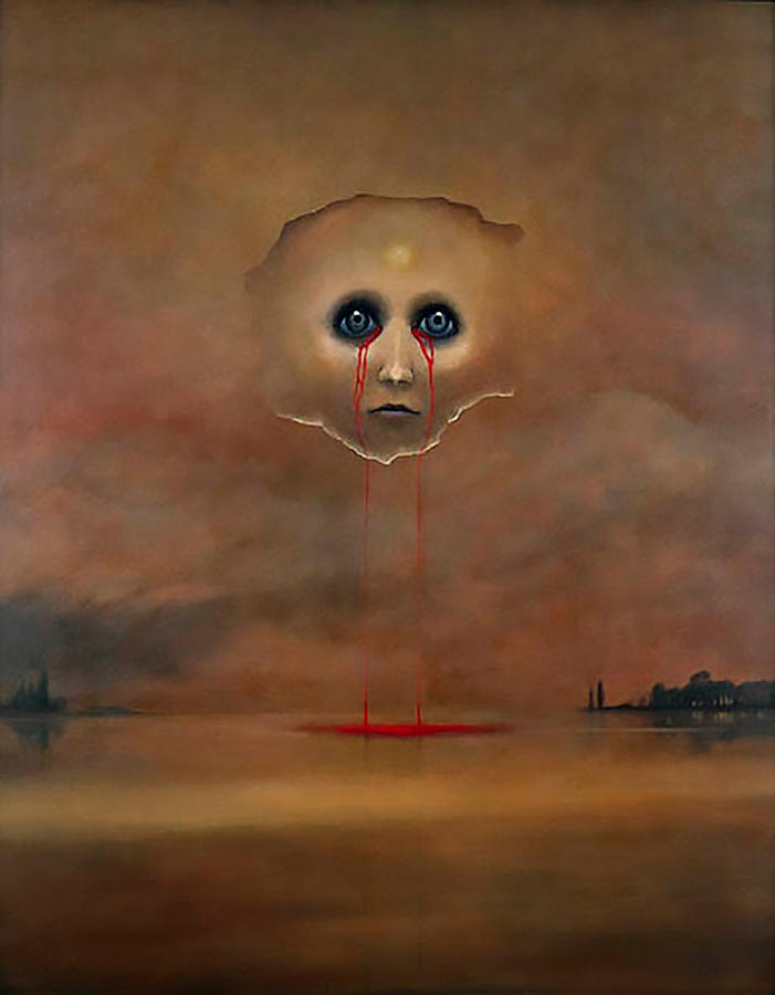 Untitled - Crying Face Painting by Zdzislaw Beksinski - Pixels Merch