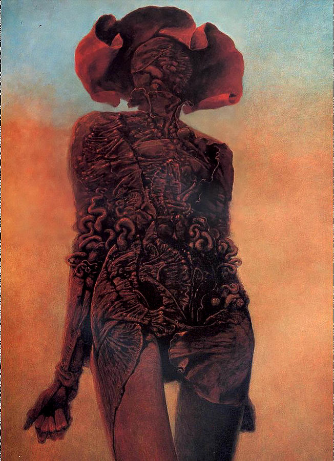Surrealism Painting - Untitled - Endometriosis by Zdzislaw Beksinski