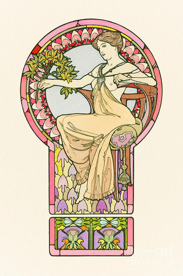 Untitled from Documents Decoratifs, 1902 by Mucha Painting by Alphonse Marie Mucha