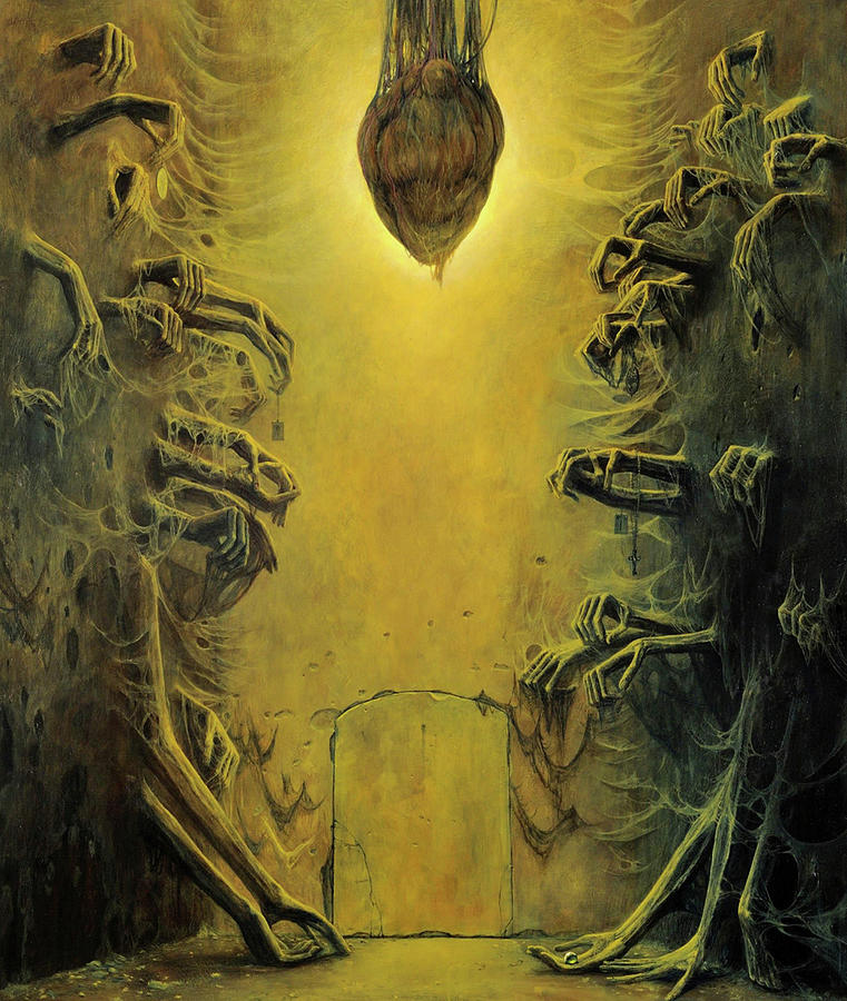 Untitled - Hanging Hearth Painting HD Painting by Zdzislaw Beksinski ...