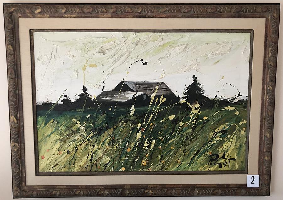 Untitled Landscape Farm with Barn Painting by Edgar P Gillet