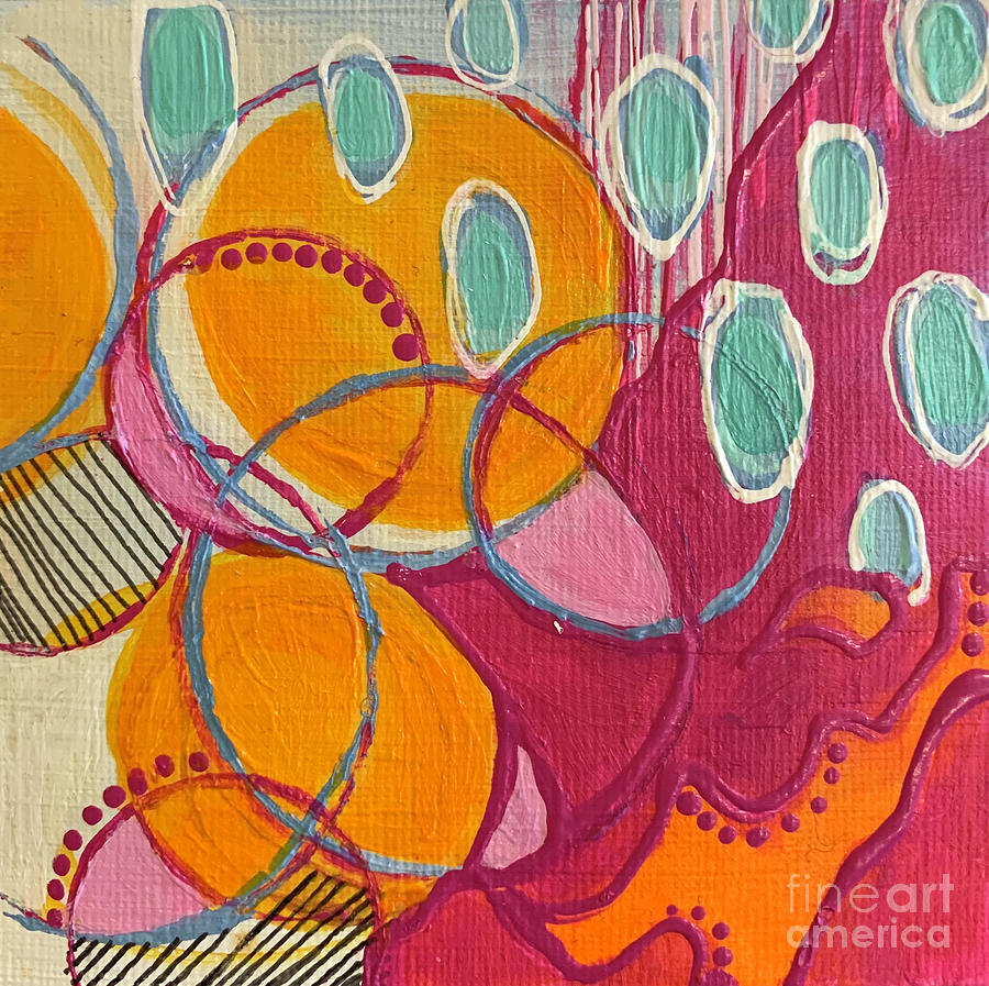 Untitled Mini Abstract 11 Painting by Cheryl Rhodes
