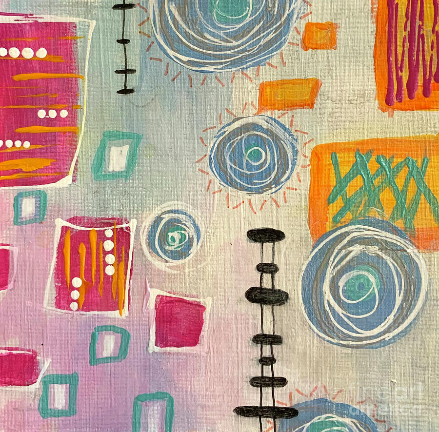 Untitled Mini Abstract 12 Painting by Cheryl Rhodes