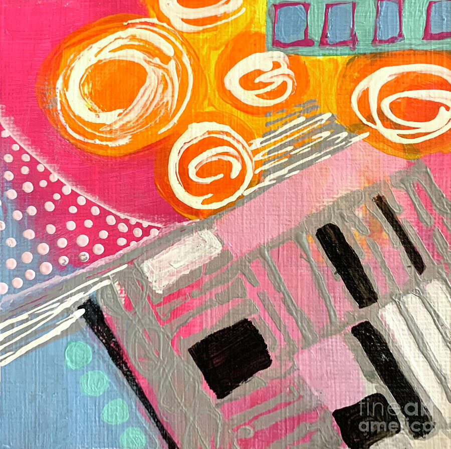 Untitled Mini Abstract 5 Painting by Cheryl Rhodes