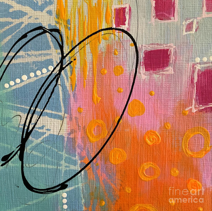 Untitled Mini Abstract 8 Painting by Cheryl Rhodes