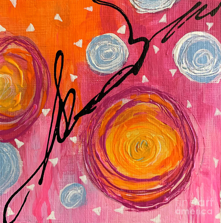 Untitled Mini Abstract 9 Painting by Cheryl Rhodes