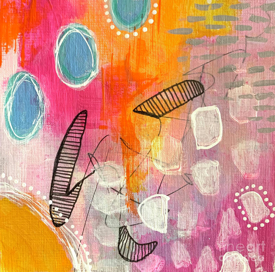 Untitled Mini Abstract 1 Painting by Cheryl Rhodes
