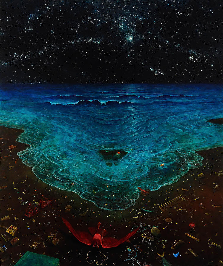 Surrealism Painting - Untitled - Ocean by Zdzislaw Beksinski