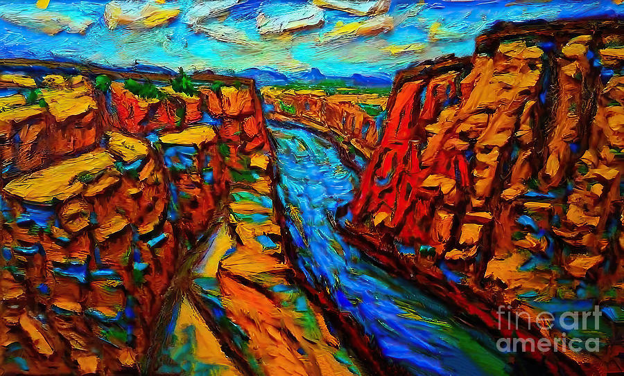 Abstract Painting - Untitled Painting paint thick canyon color landscape abstract ba by N Akkash