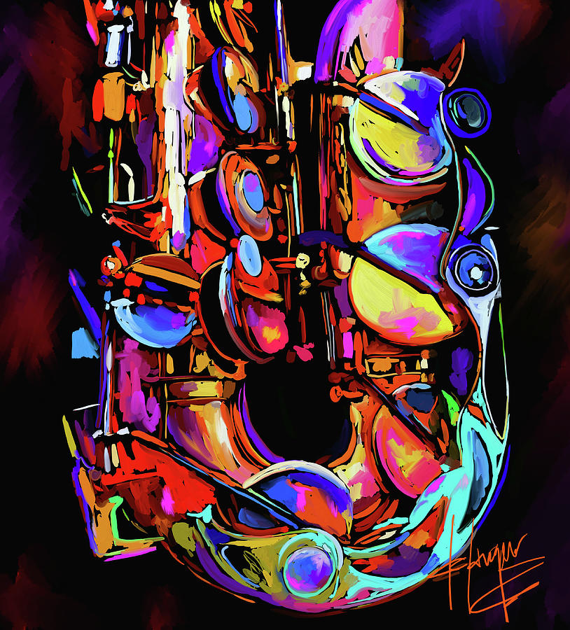 My Alto Sax Painting by DC Langer