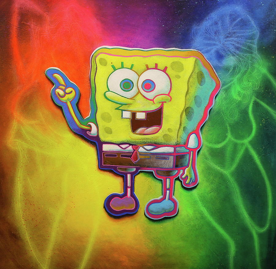 Untitled SpongeBob SquarePants Painting by Michael Andrew Law Cheuk Yui