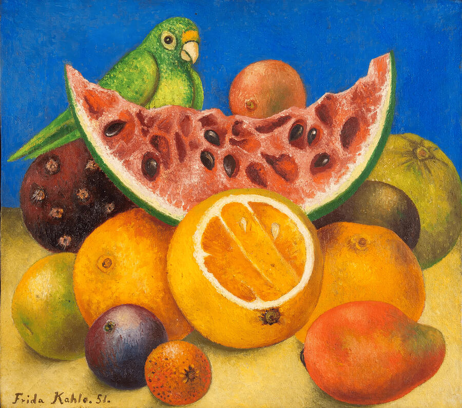 Untitled-Still life with parrot and fruit - Frida Kahlo Digital Art by Samuel HUYNH Untitled-Still life with parrot and fruit - Frida Kahlo Digital Art by Samuel HUYNH