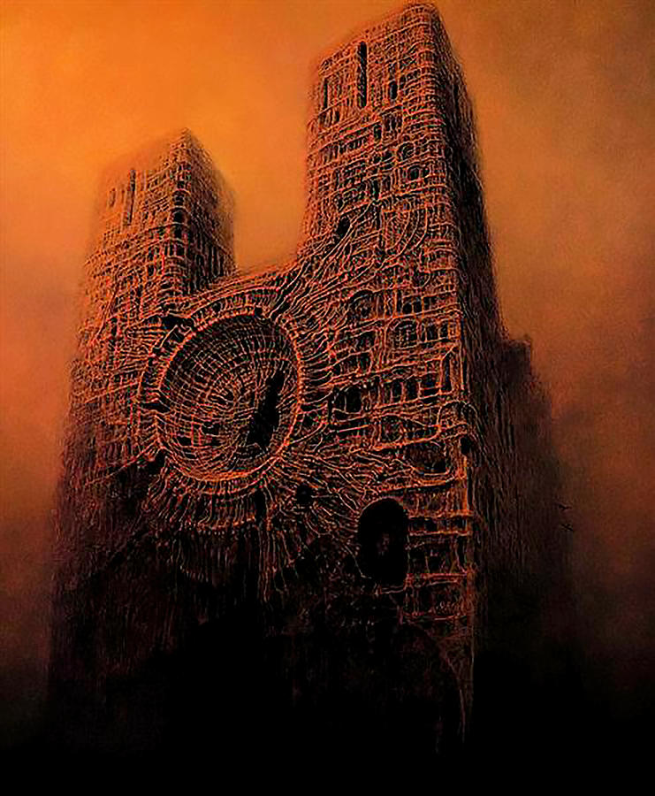 Untitled - The Cathedral Painting by Zdzislaw Beksinski - Fine Art America