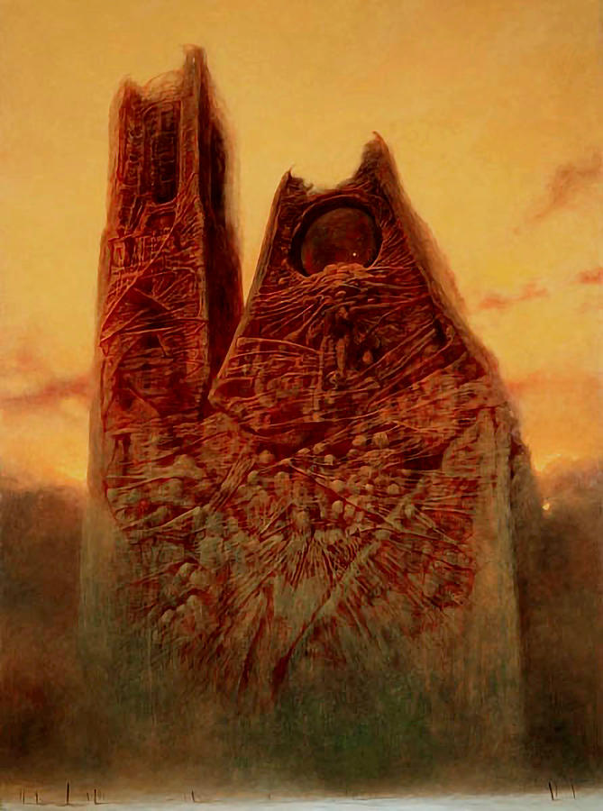 Untitled - The Parish Painting by Zdzislaw Beksinski - Fine Art America