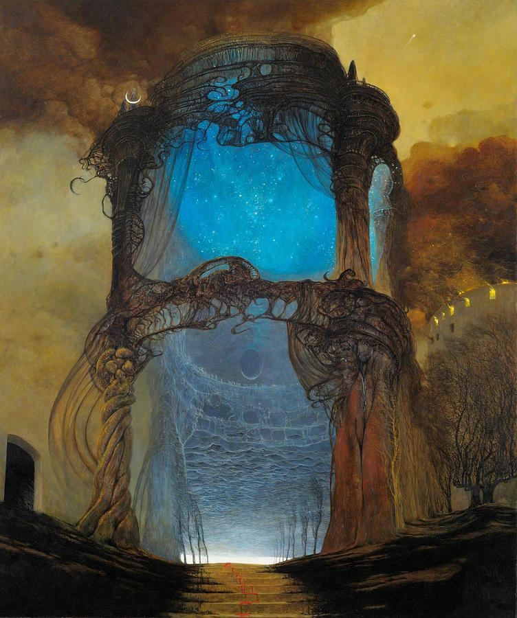 Surrealism Painting - Untitled - The Portal by Zdzislaw Beksinski