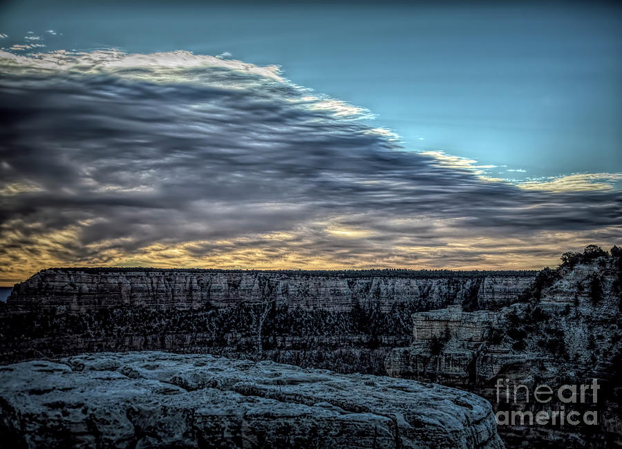 Unusual Clouds Over Grand Canyon Arizona  Photograph by Chuck Kuhn