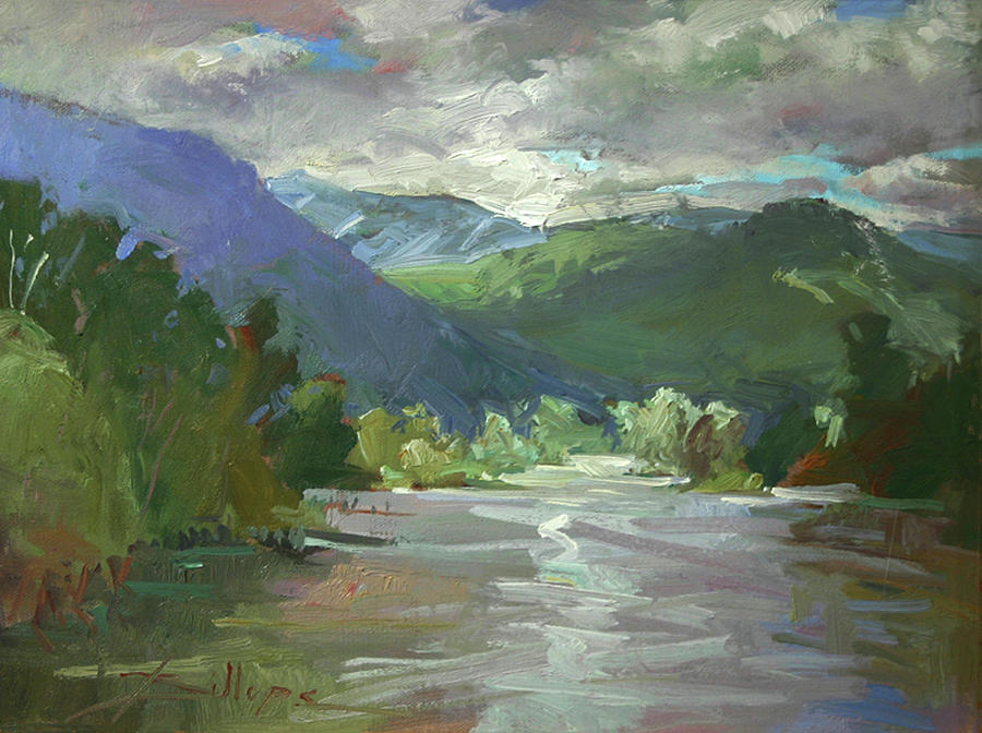 Up a Cloudy River Painting by Elizabeth - Betty Jean Billups