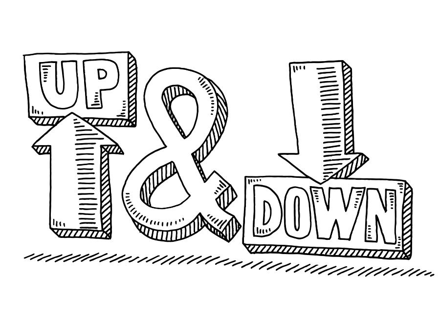 Up And Down Arrow Text Symbol Drawing Drawing by FrankRamspott