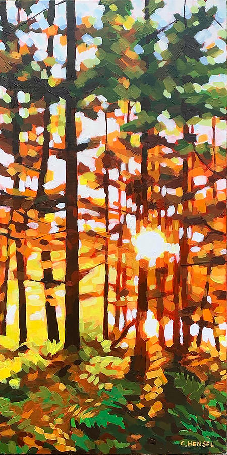 Tree Painting - Up in the Woods by Carrie Hensel