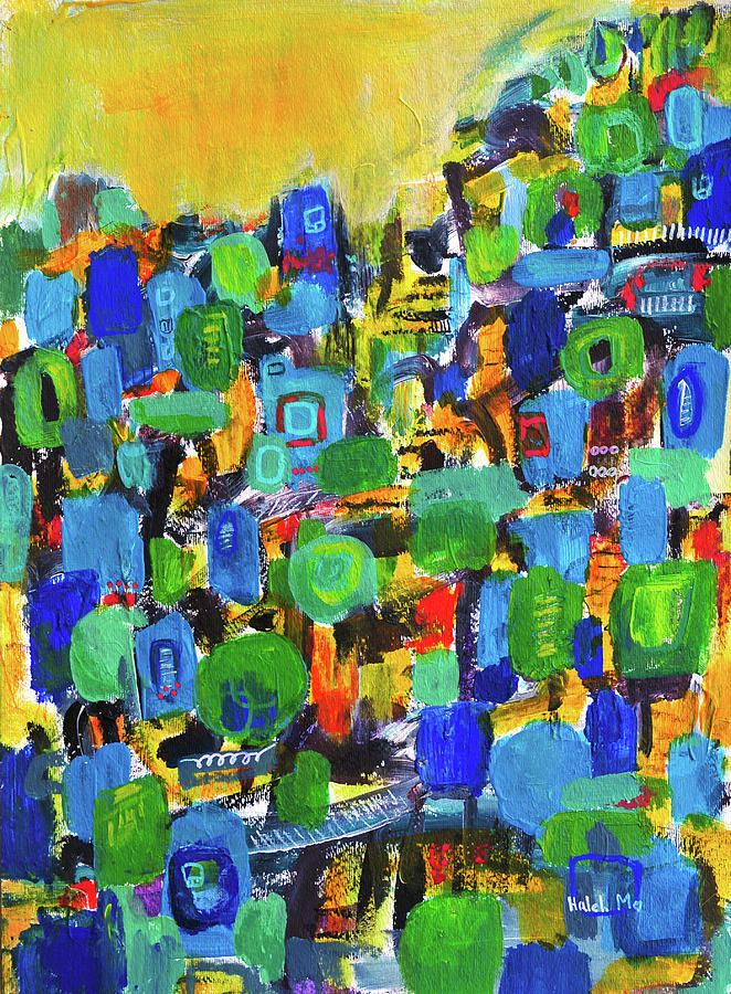 Up On the Hill Painting by Haleh Mahbod