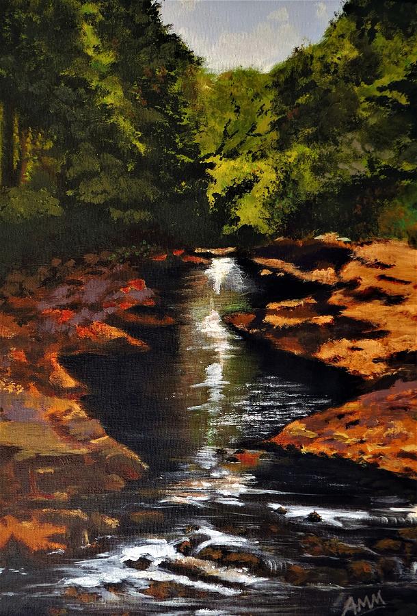 Nature Painting - Up the River by Abey Mekonnen