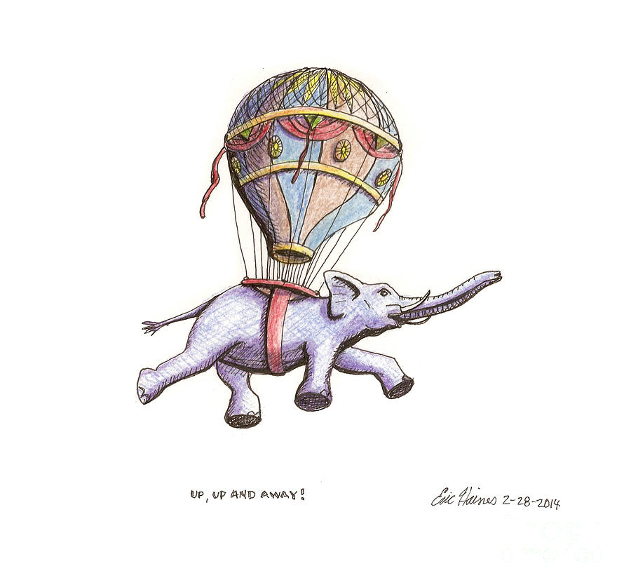 Up Up and Away Drawing by Eric Haines