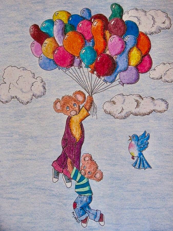 Up, up and oh, oh Drawing by Megan Walsh