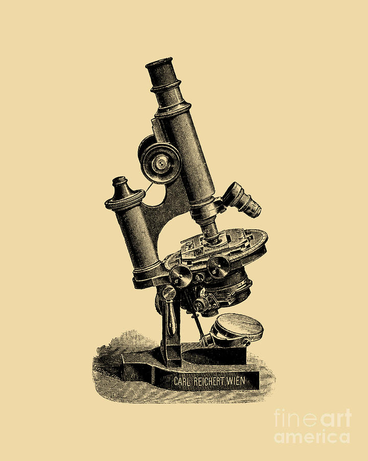 Vintage Digital Art - Upcycled Microscope Art by Madame Memento