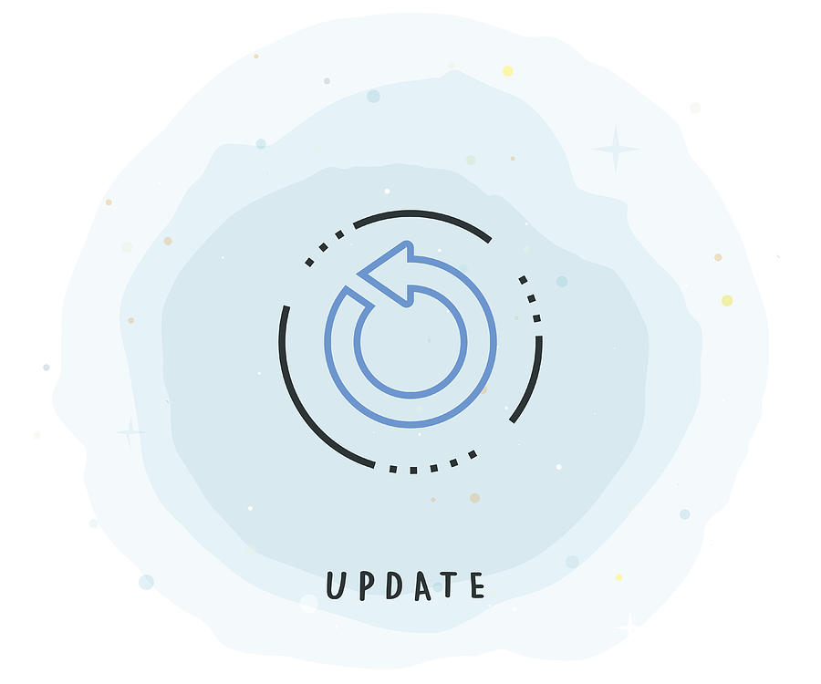 Update Icon with Watercolor Patch Drawing by Enis Aksoy